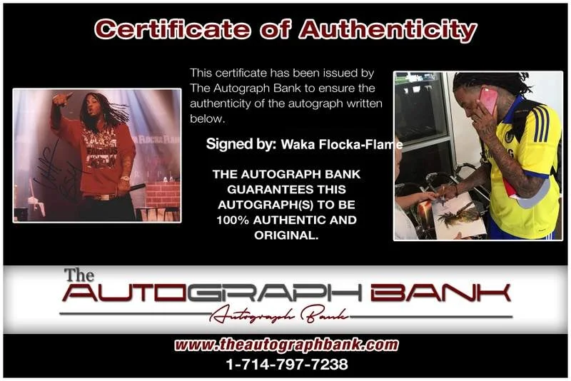Waka Flocka Flame — Waka Flocka-Flame authentic signed rap 8x10 photo W/Certificate Autographed 1198, image 2