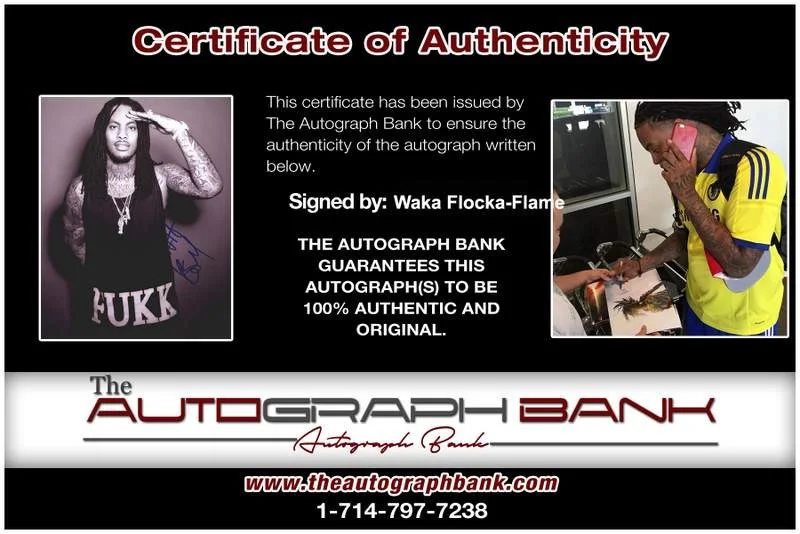 Waka Flocka Flame — Waka Flocka-Flame authentic signed rap 8x10 photo W/Certificate Autographed 1203, image 2