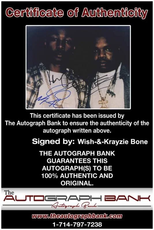 Wish, Krayzie Bone — Wish Krayzie Bone Thugs authentic signed rap 8x10 photo W/Cert Autographed A1217, изображение 2