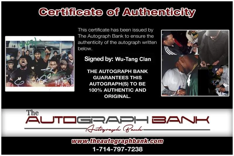 Wu-Tang Clan — Wu-Tang Clan authentic signed rap 8x10 photo W/Certificate Autographed (A1265), изображение 2