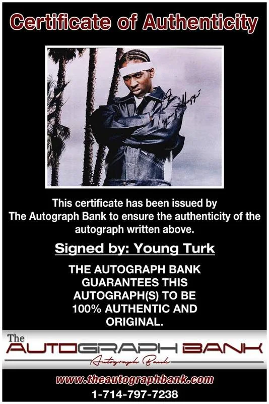 Young Turk — Turk authentic signed rap 8x10 photo W/Certificate Autographed (A00285), image 2