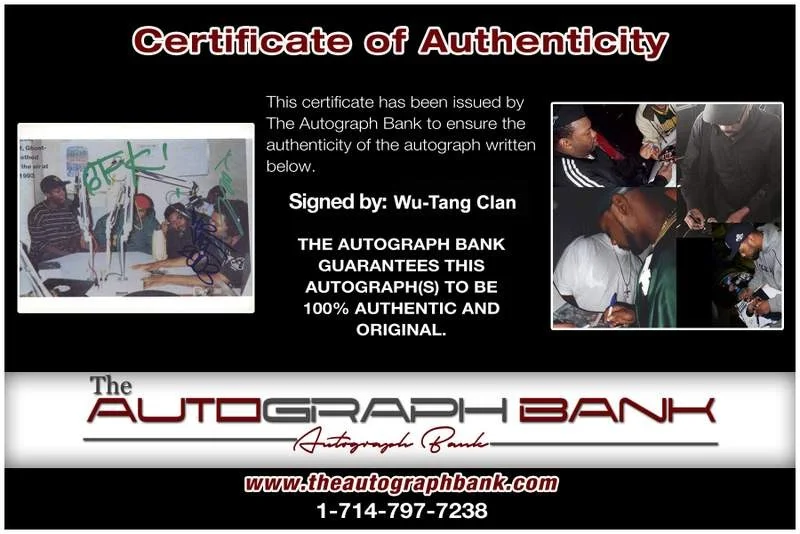 Wu-Tang Clan — Wu-Tang Clan authentic signed rap 8x10 photo W/Certificate Autographed (A1267), изображение 2