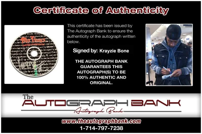 Krayzie Bone — Mo Thugs Krayzie Bone signed rap Family Scriptures CD W/Certificate Autographed, image 2