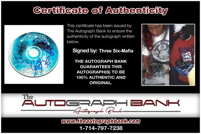 Lord Infamous, Gangsta Boo, Juicy J — Three Six Mafia signed Lord Infamous Gangsta Boo Juicy J Hypnotize Camp Posse CD, image 2