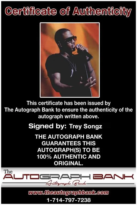 Trey Songz — Trey Songz authentic signed rap 8x10 photo W/Certificate Autographed (A1173), изображение 2