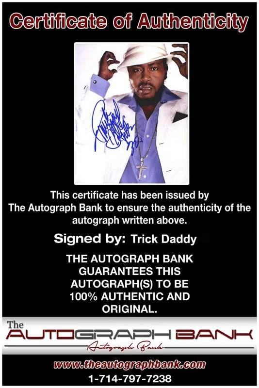 Trick Daddy — Trick Daddy authentic signed rap 8x10 photo W/Certificate Autographed (A1175), image 2