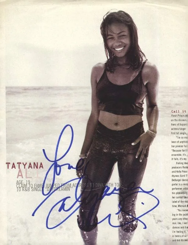 Tatyana Ali — Tatyana Ali authentic signed rap 8x10 magazine page /Certificate Autographed A65