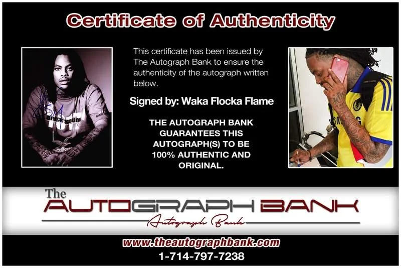 Waka Flocka — Waka Flocka Flame authentic signed rap 8x10 photo W/Cert Autographed A00305, image 2