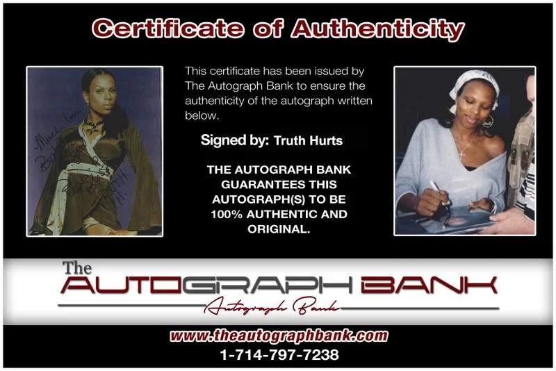 Truth Hurts — Truth Hurts authentic signed rap 8x10 photo W/Certificate Autographed (A1178), изображение 2