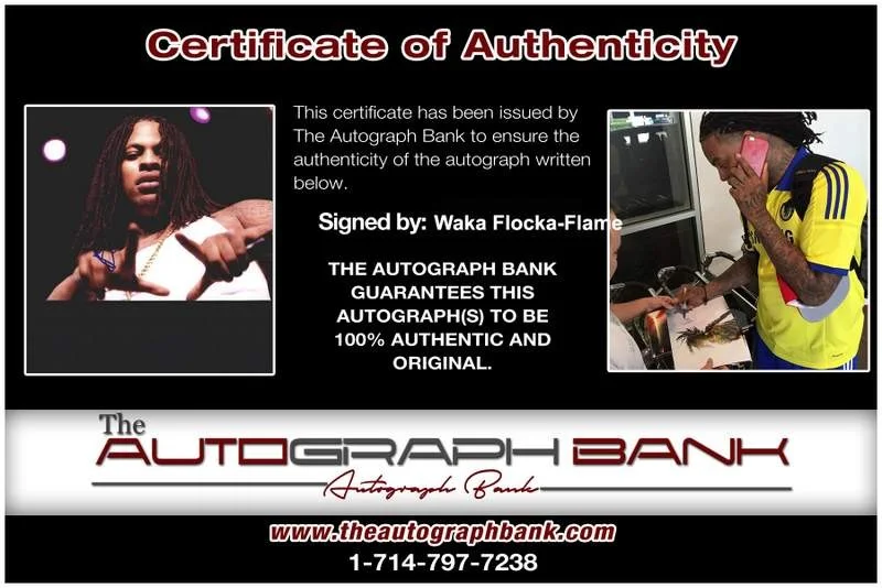 Waka Flocka Flame — Waka Flocka-Flame authentic signed rap 8x10 photo W/Certificate Autographed 1197, изображение 2