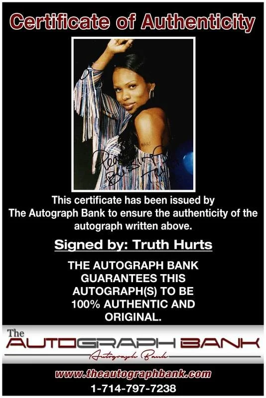 Truth Hurts — Truth Hurts authentic signed rap 8x10 photo W/Certificate Autographed (A00227), image 2