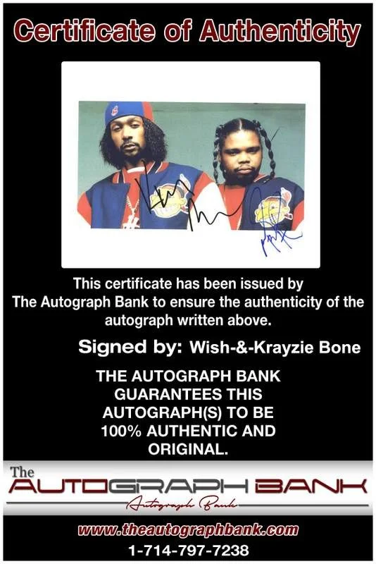 Wish, Krayzie Bone — Wish Thugs N Harmony Krayzie Bone signed 8x10 photo W/Certificate Autograph 1218, изображение 2