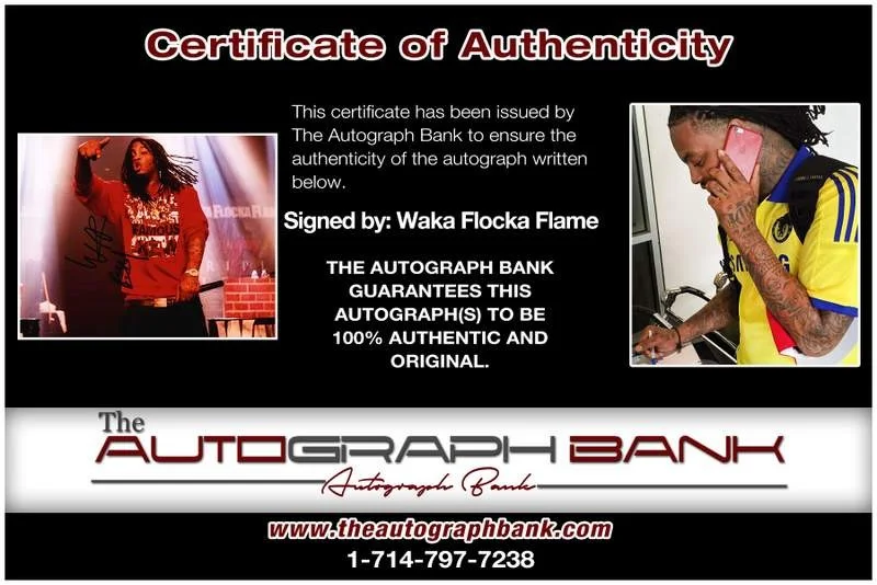 Waka Flocka — Waka Flocka Flame authentic signed rap 8x10 photo W/Cert Autographed A00303, image 2