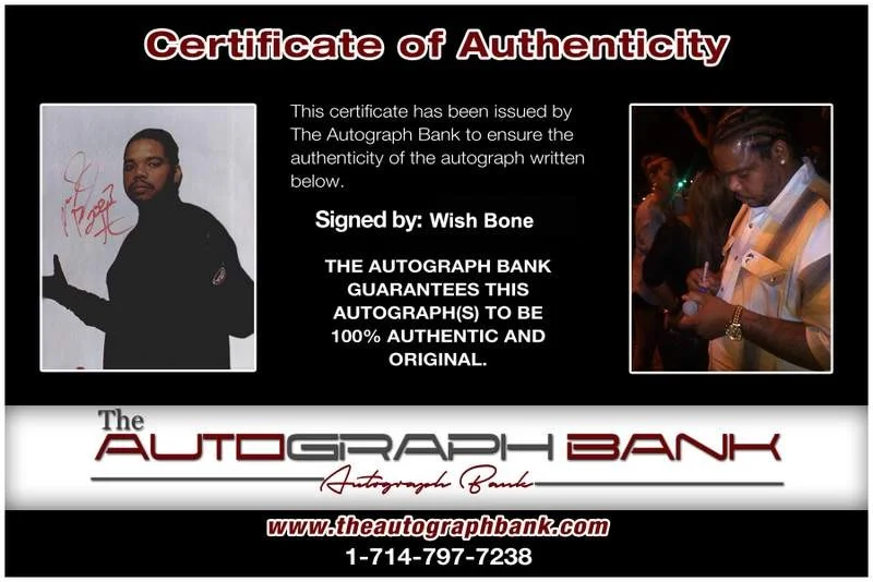 Wish Bone — Wish Bone Thugs N Harmony signed rap 8x10 photo W/Cert Autographed (A1249), изображение 2