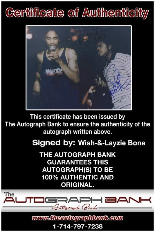 Wish, Layzie Bone — Wish Layzie Bone Thugs N Harmony signed rap 8x10 photo W/Cert AutograpH 1219, изображение 2