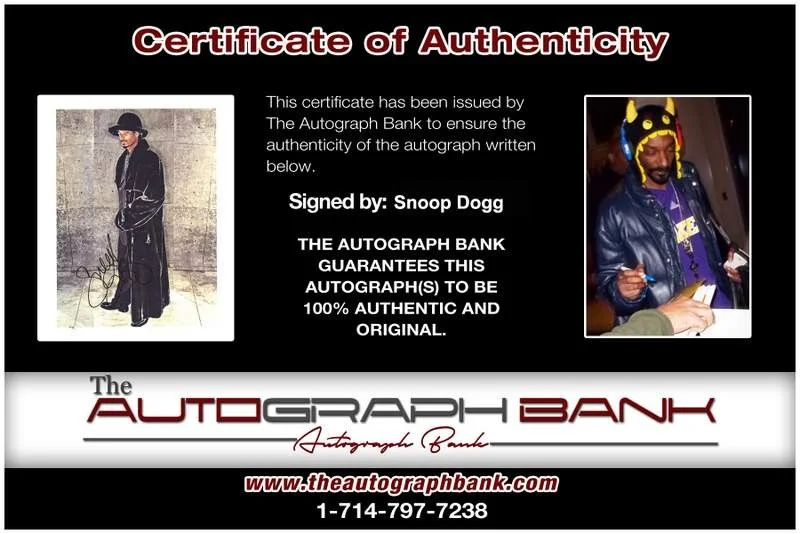 Snoop Dogg — Snoop Dogg Dog authentic signed rap 8x10 photo W/Certificate Autographed (A1114), изображение 2