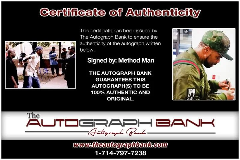 Method Man — Wu Tang Clan Method Man authentic signed rap 10x15 photo |Cert Autographed A0001, image 2