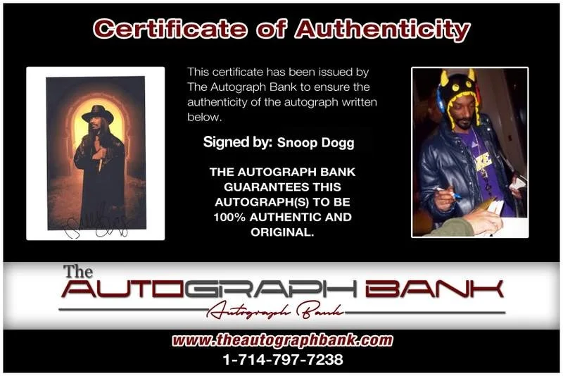 Snoop Dogg — Snoop Dogg Dog authentic signed rap 8x10 photo W/Certificate Autographed (A1112), image 2