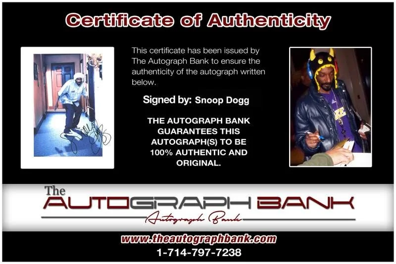 Snoop Dogg — Snoop Dogg Dog authentic signed rap 8x10 photo W/Certificate Autographed (A1115), image 2