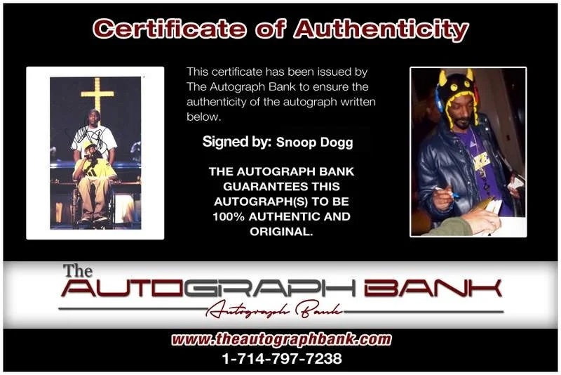 Snoop Dogg — Snoop Dogg Dog authentic signed rap 8x10 photo W/Certificate Autographed (A1111), изображение 2