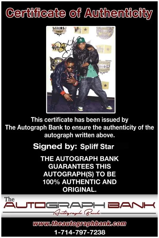 Spliff Star — Spliff Star authentic signed rap 8x10 photo W/Certificate Autographed (A1130), image 2