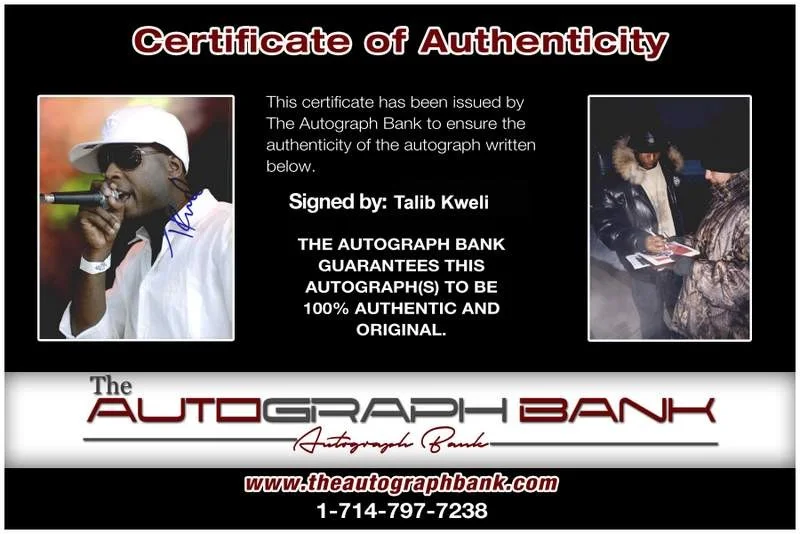 Talib Kweli — Talib Kweli authentic signed rap 8x10 photo W/Certificate Autographed (A1151), изображение 2