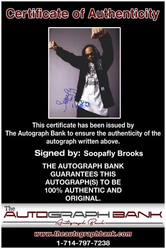 Soopafly Brooks — Soopafly Brooks authentic signed rap 8x10 photo W/Certificate Autographed A1126, image 2