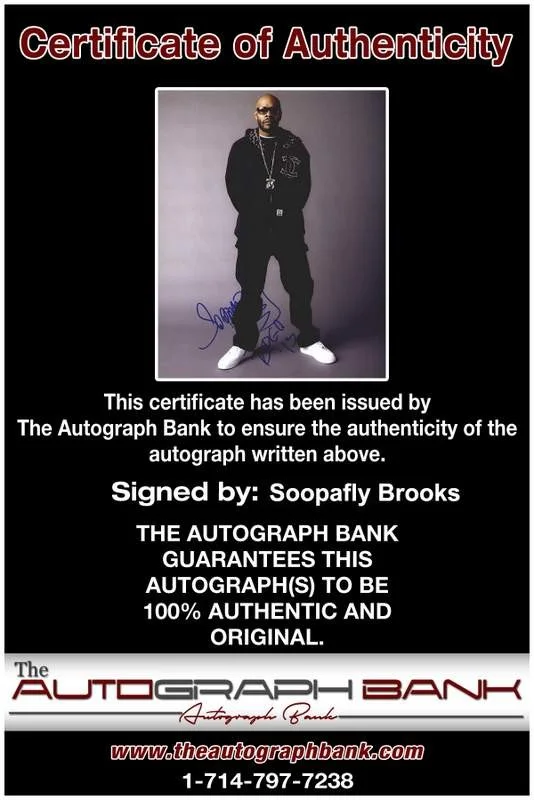 Soopafly Brooks — Soopafly Brooks authentic signed rap 8x10 photo W/Certificate Autographed A1127, image 2