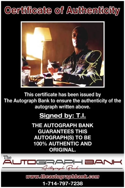 T I Harris — T.I. authentic signed rap 8x10 photo W/Certificate Autographed (A0216), image 2