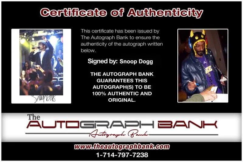 Snoop Dogg — Snoop Dogg Dog authentic signed rap 8x10 photo W/Certificate Autographed (A1117), image 2