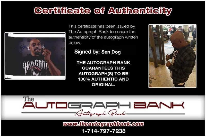 Sen Dog — Cypress Hill Sen Dog signed rap 8x10 photo W/Certificate Autographed (A1050), image 2