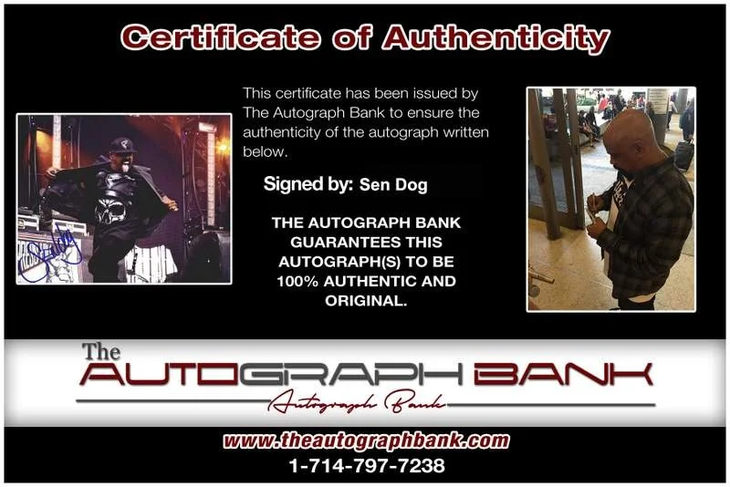 Sen Dog — Cypress Hill Sen Dog signed rap 8x10 photo W/Certificate Autographed (A1054), image 2