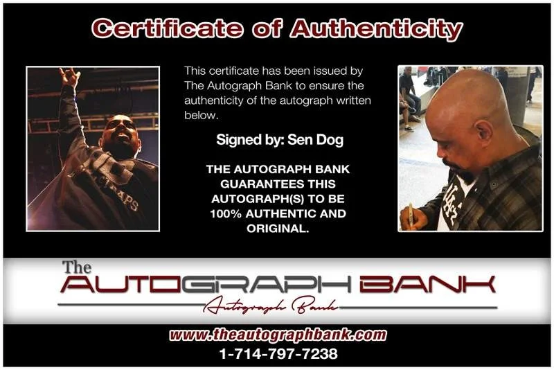 Sen Dog — Cypress Hill Sen Dog authentic signed rap 8x10 photo W/Cert Autographed A00415, image 2