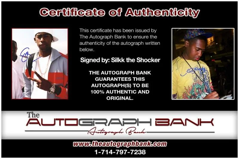 Silkk the — Silkk the Shocker authentic signed rap 8x10 photo W/Cert Autographed A00237, image 2