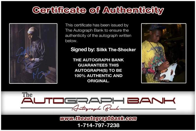 Silkk The Shocker — Silkk The-Shocker authentic signed rap 8x10 photo W/Certificate Autographed 1092, изображение 2