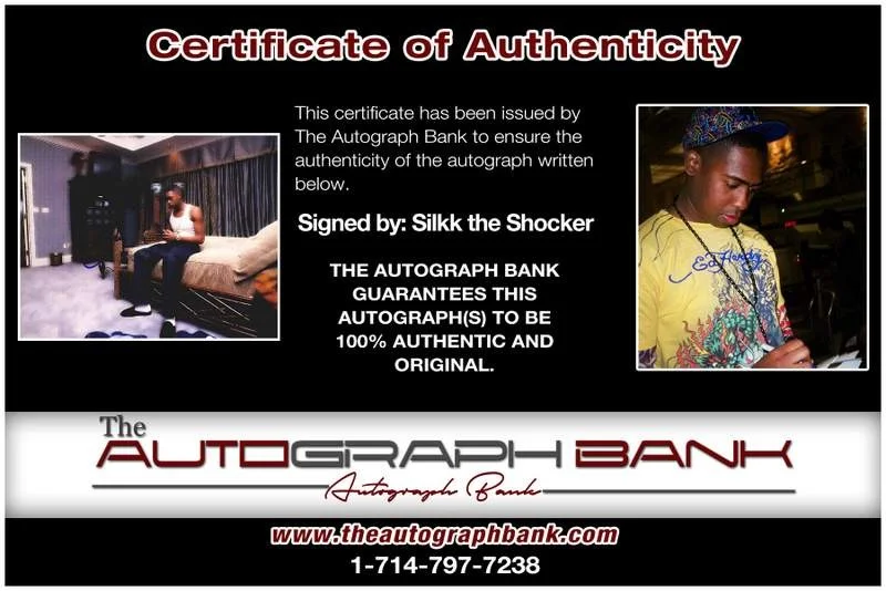 Silkk the — Silkk the Shocker authentic signed rap 8x10 photo W/Cert Autographed A00389, изображение 2