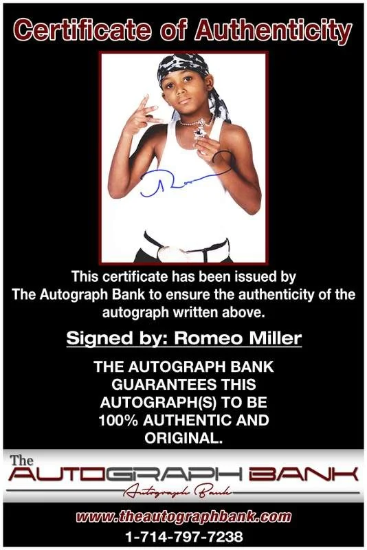 Romeo Miller — Romeo Miller authentic signed rap 8x10 photo W/Certificate Autographed (A00337), image 2