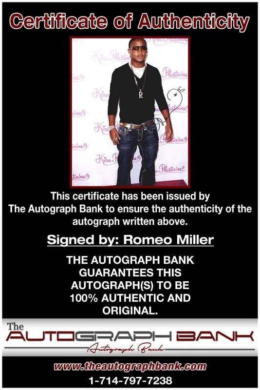 Romeo Miller — Romeo Miller authentic signed rap 8x10 photo W/Certificate Autographed (A00399), image 2
