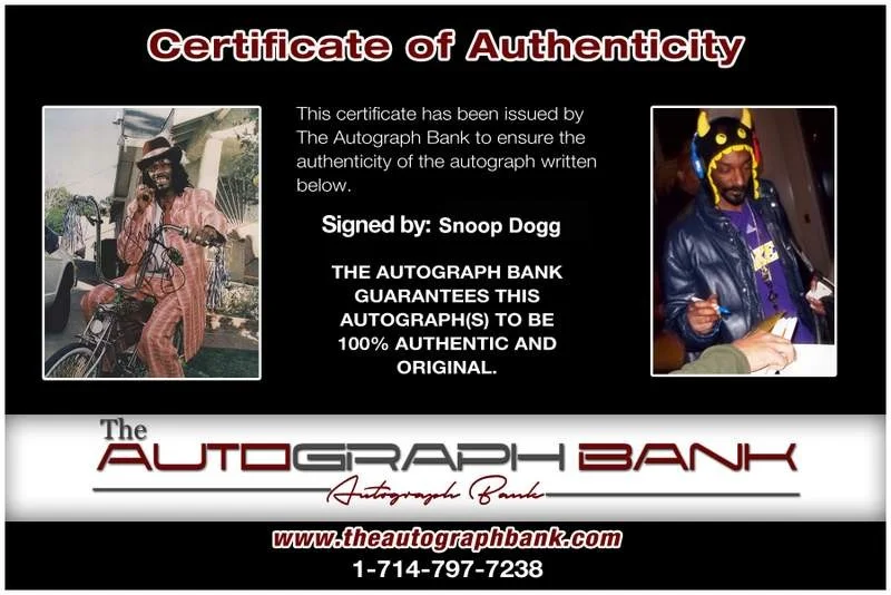Snoop Dogg — Snoop Dogg Dog authentic signed rap 8x10 photo W/Certificate Autographed (A1107), изображение 2