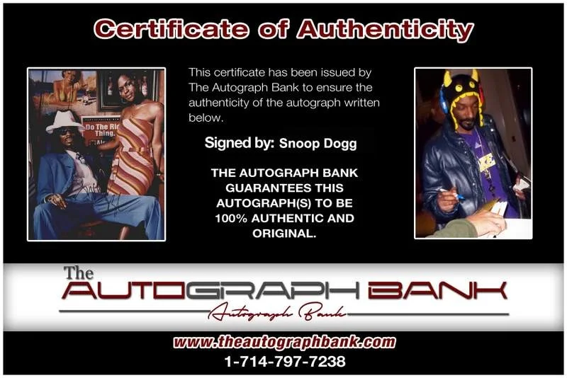 Snoop Dogg — Snoop Dogg Dog authentic signed rap 8x10 photo W/Certificate Autographed (A1104), изображение 2