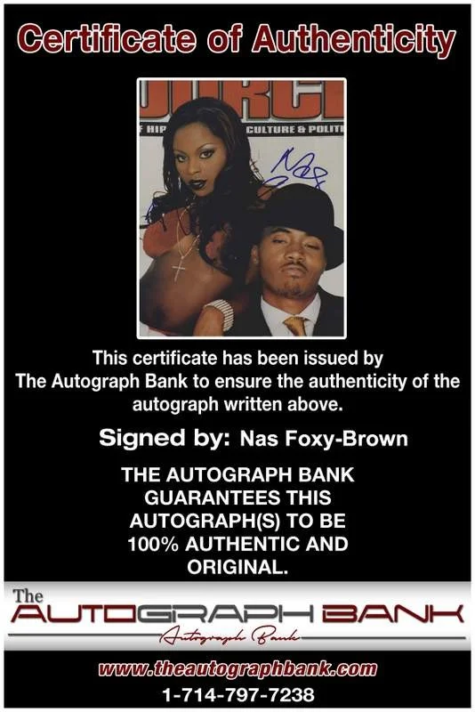 Nas, Foxy Brown — Nas Foxy-Brown authentic signed rap 8x10 photo W/Certificate Autographed (A0978), изображение 2
