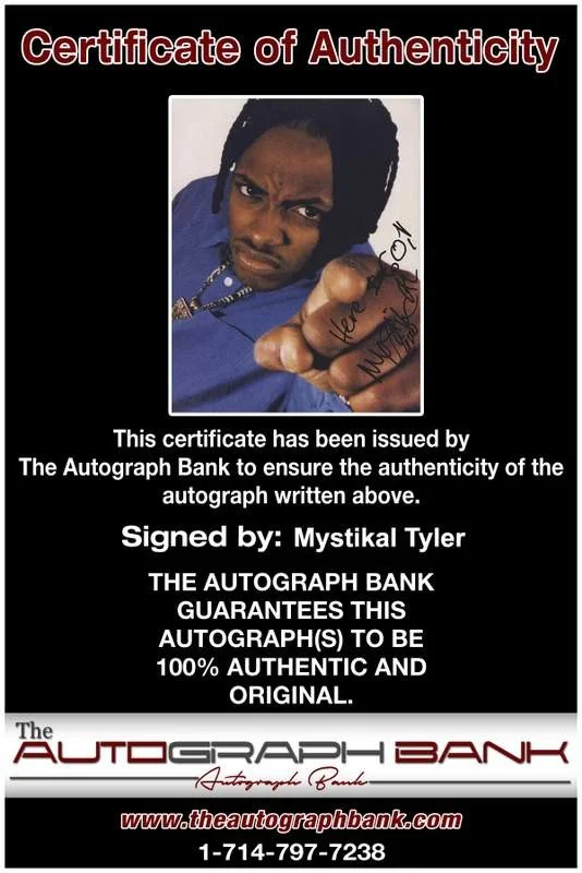 Mystikal Tyler — No Limit Mystikal authentic signed rap 8x10 photo W/Certificate Autographed 0982, изображение 2