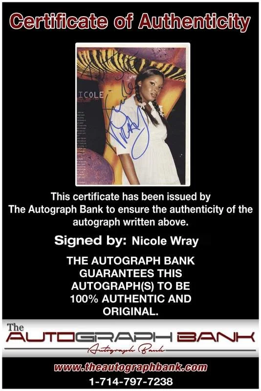 Nicole Wray — Nicole Wray authentic signed rap 8x10 magazine page W/Certificate Autographed 54, image 2