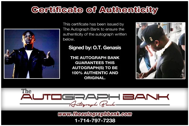 OT Genasis — OT Genasis authentic signed RAPPER 8x10 photo W/ Certificate Autographed (26-f), изображение 2