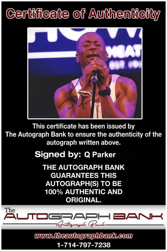 Q Parker — Q Parker authentic signed rap 8x10 photo W/Certificate Autographed (A1011), изображение 2