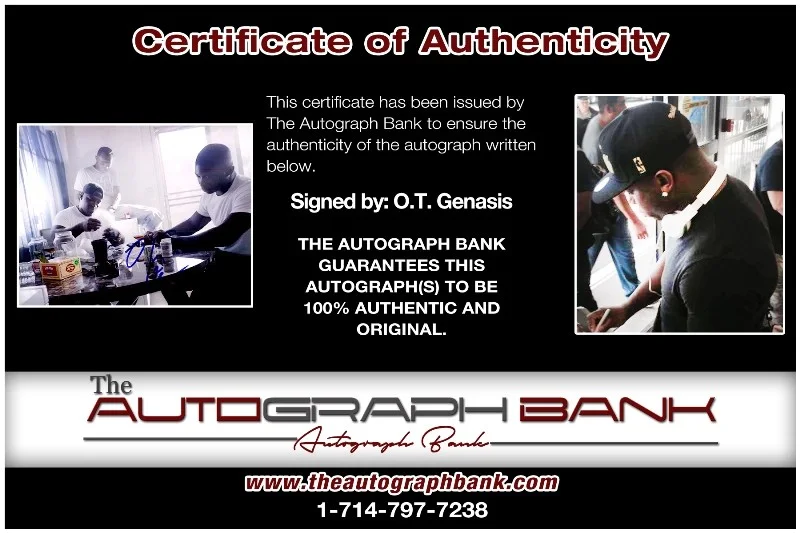 OT Genasis — OT Genasis authentic signed RAPPER 8x10 photo W/ Certificate Autographed (26-m), image 2