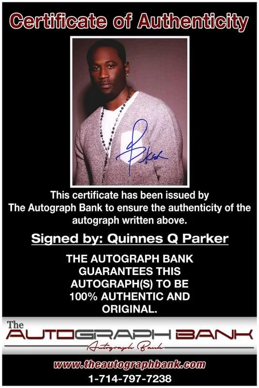 Quinnes Parker — 112 Quinnes Q Parker authentic signed rap 8x10 photo W/Cert Autographed A00093, изображение 2