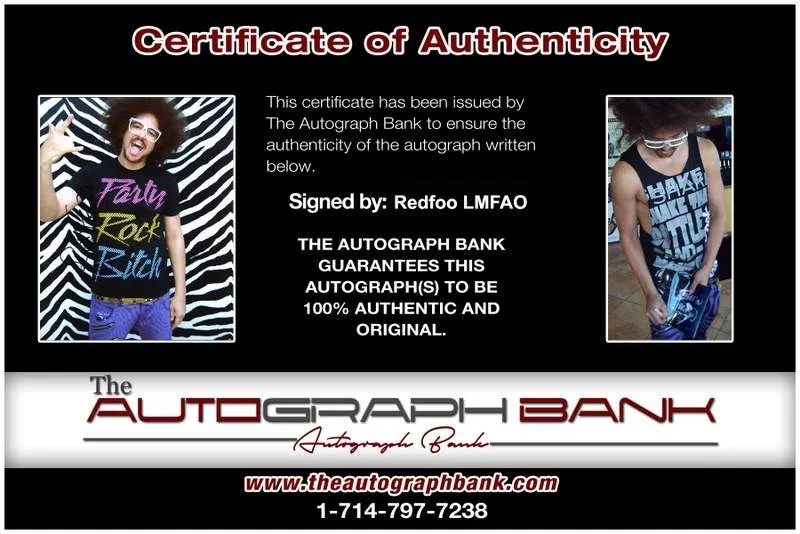 Redfoo — Redfoo Lmfao authentic signed rap 8x10 photo W/Certificate Autographed (A0001), image 2