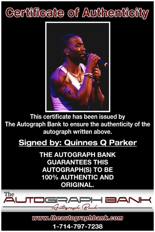 Quinnes Parker — 112 Quinnes Q Parker authentic signed rap 8x10 photo W/Cert Autographed A00095, image 2