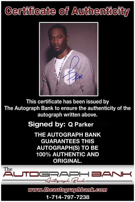 Q Parker — Q Parker authentic signed rap 8x10 photo W/Certificate Autographed (A1009), image 2